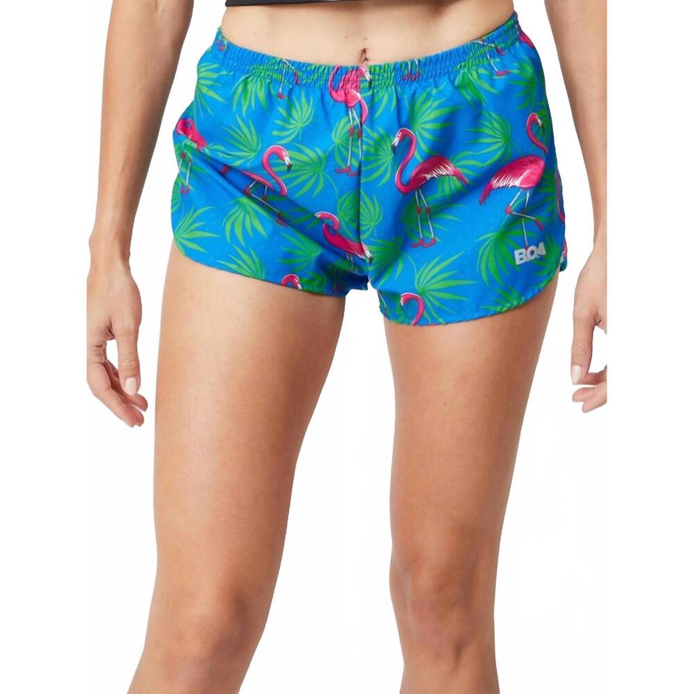 NEW BOA elite printed split short in flamingo turquoise
